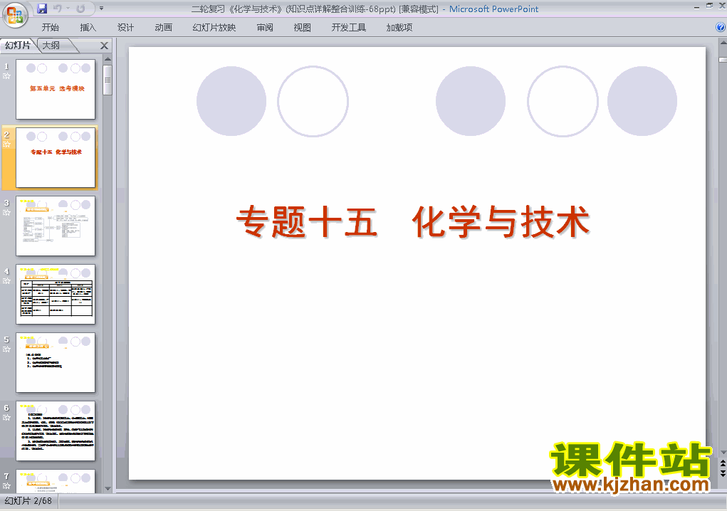 化学与技术的发展归纳与整理PPT课件下载