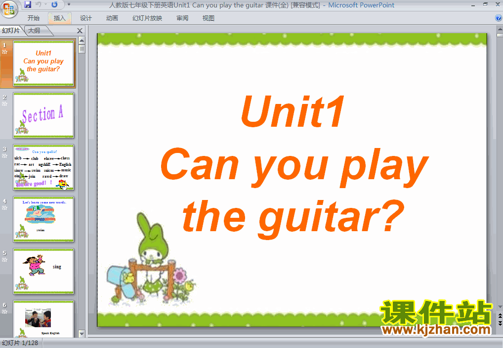 下载Unit1 Can you play the guitar英语ppt课件