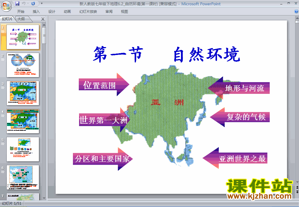 亚洲6.2自然环境地理ppt教学课件下载
