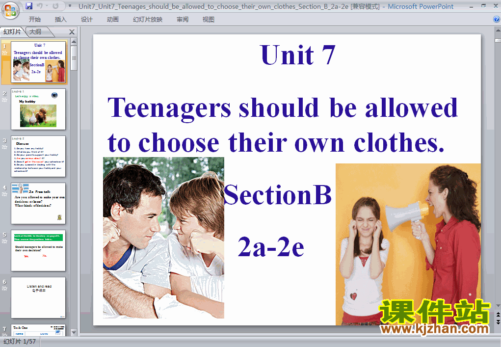 下载初中英语pptUnit7 Teenagers should be allowed to ch
