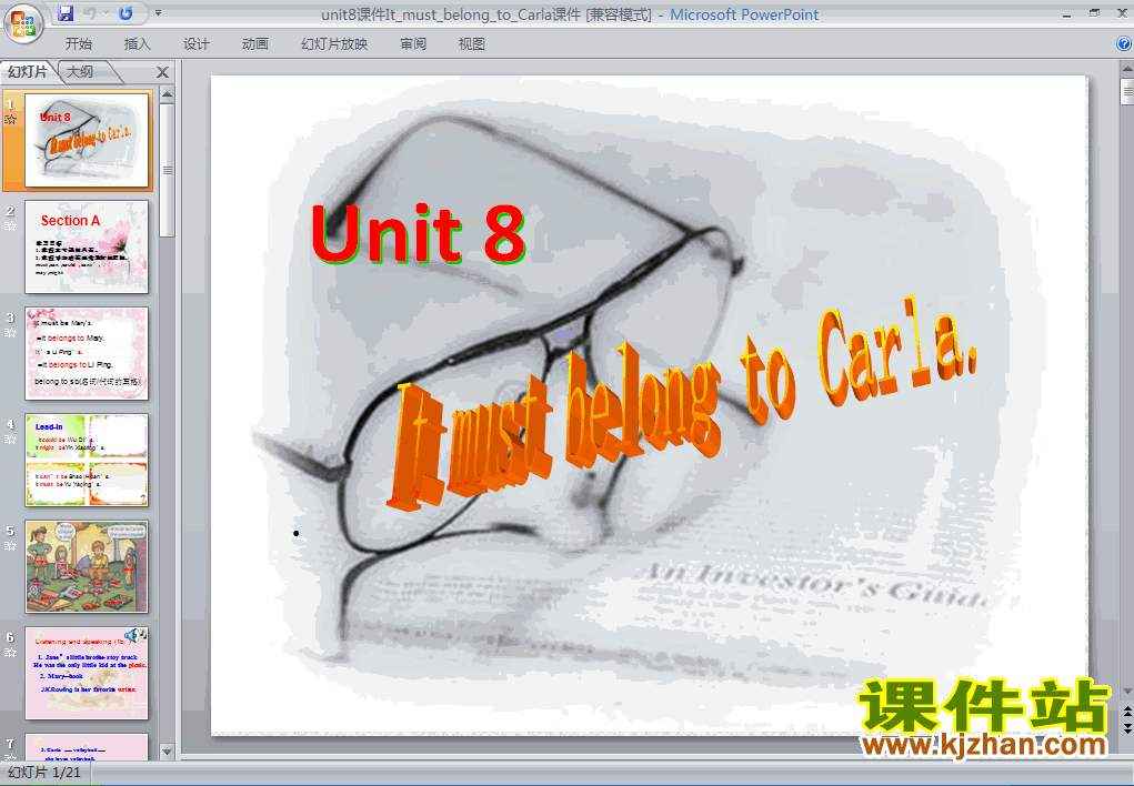 下载Unit8 It must belong to CarlaPPT教学课件