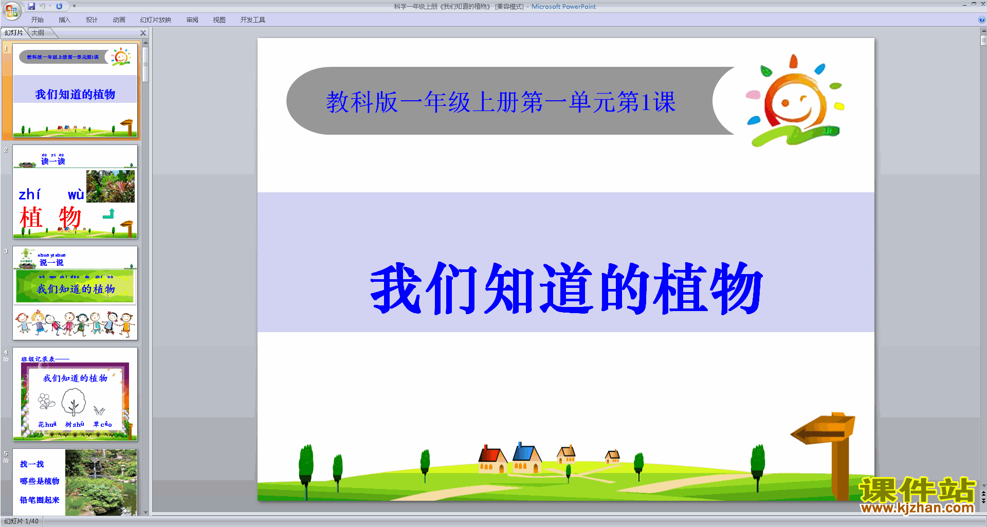 下载教科版一年级上册科学1.1我们知道的植物ppt课件