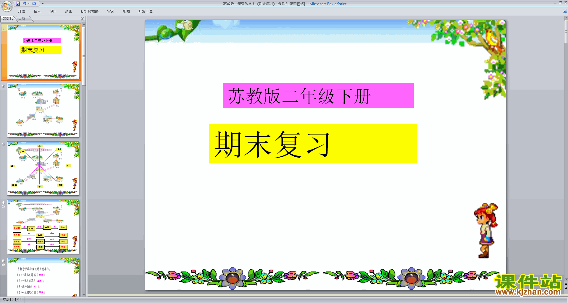 下载二年级下册新苏教版数学公开课总复习ppt课件