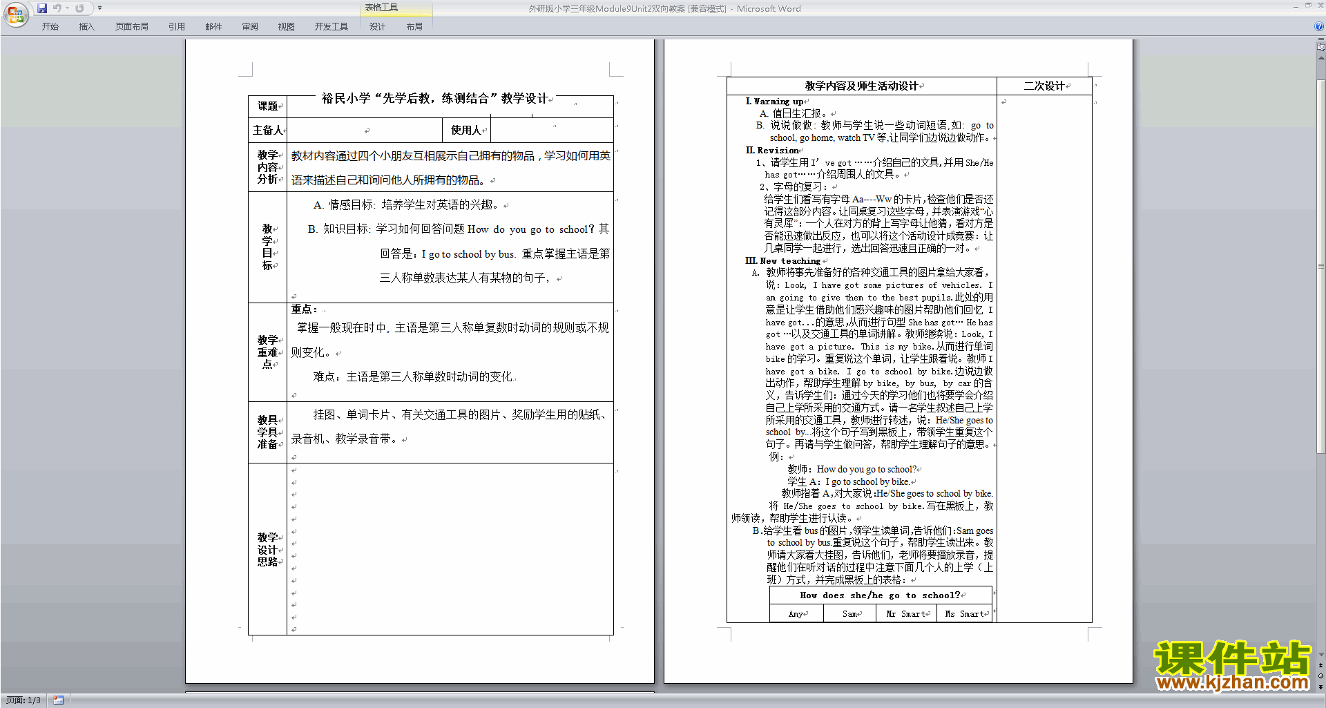 Module9 Unit2 Has Amy got a bike教案教学设计下载