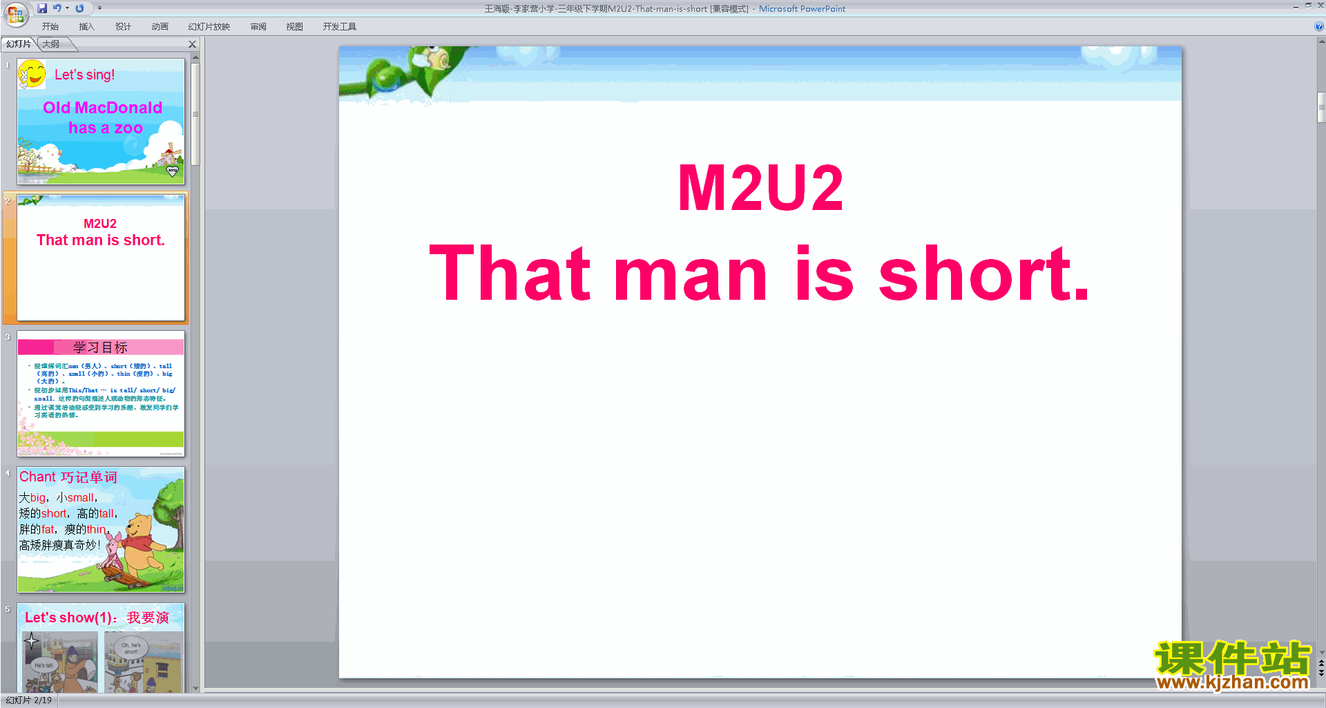 外研版教研课Module2 Unit2 That man is shortppt课件