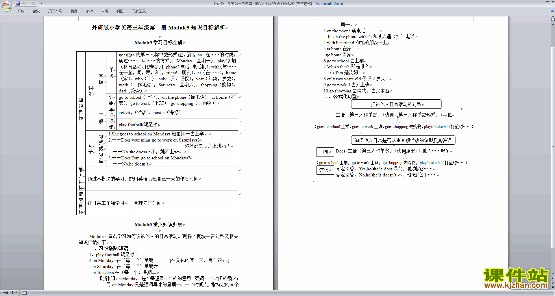 下载Module5 Unit2教学设计教案(三年级下册外研版英语）