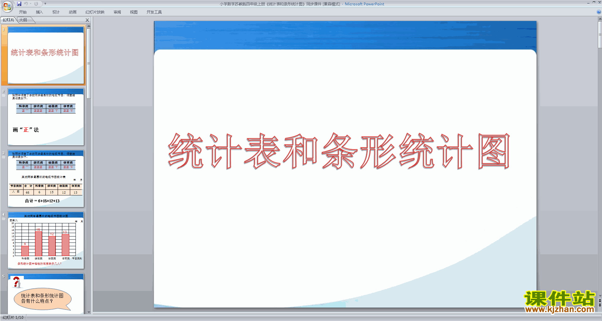 下载教学原创统计表和条形统计图(一)ppt课件