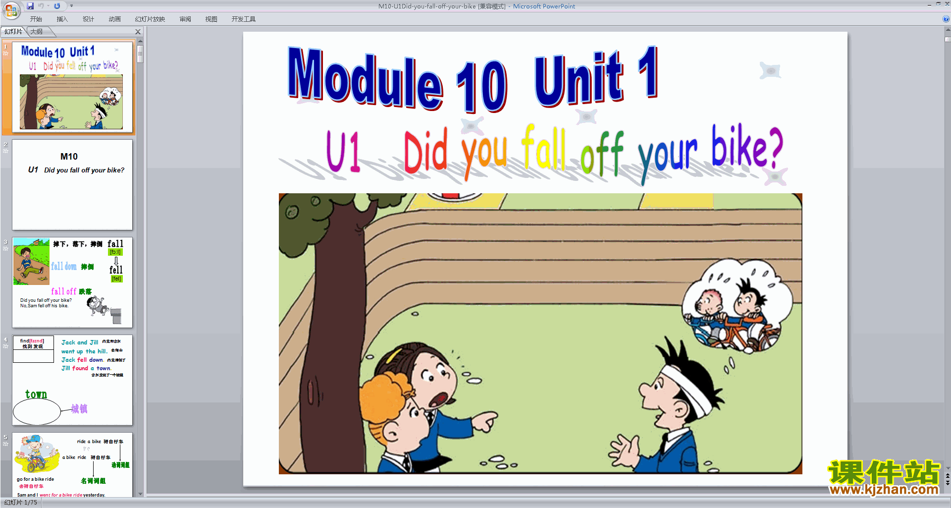 Unit1 Did you fall off your bikeppt课件