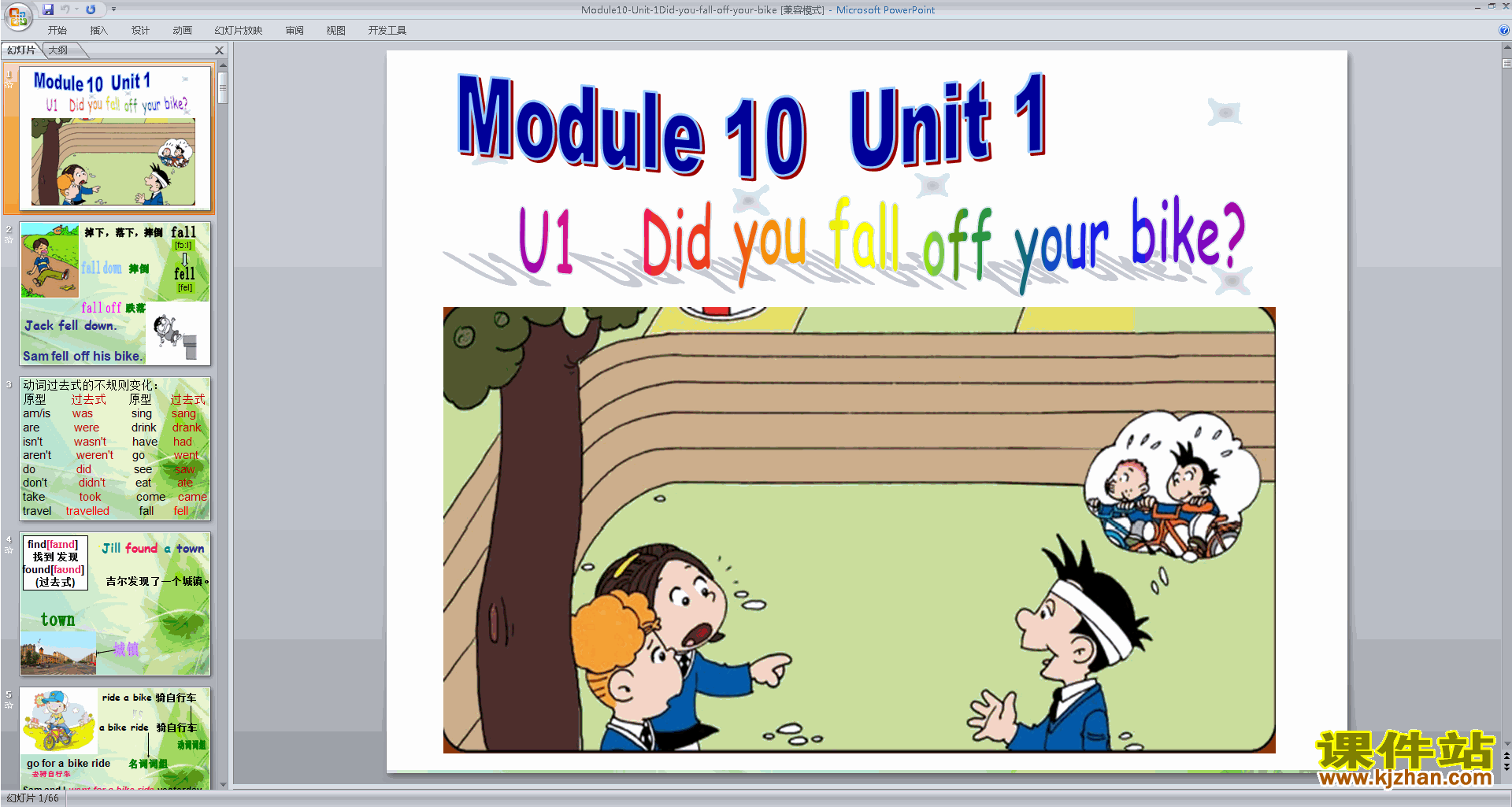 英语精品Unit1 Did you fall off your bikeppt课件