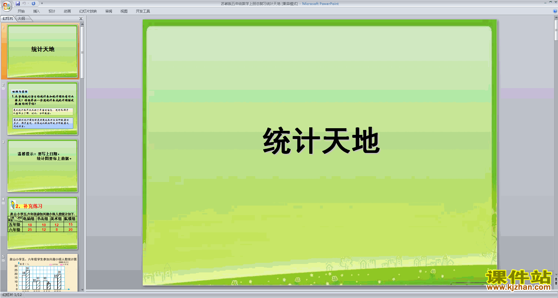 下载原创统计天地ppt课件(五年级下册新苏教版数学）