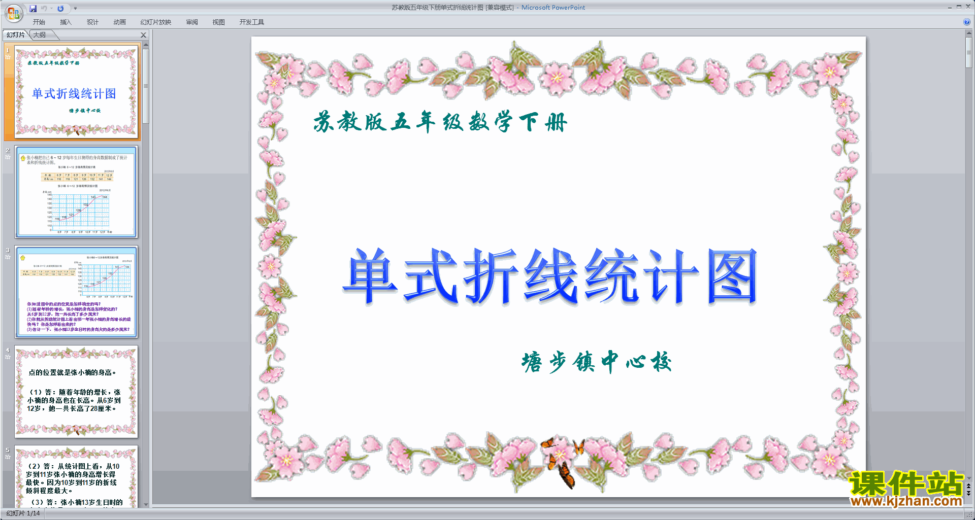 下载原创折线统计图ppt课件(五年级下册新苏教版数学）
