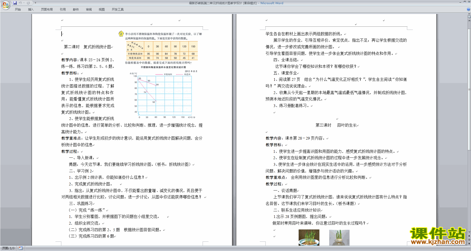 五年级下册苏教版数学精品第二单元:折线统计图教案