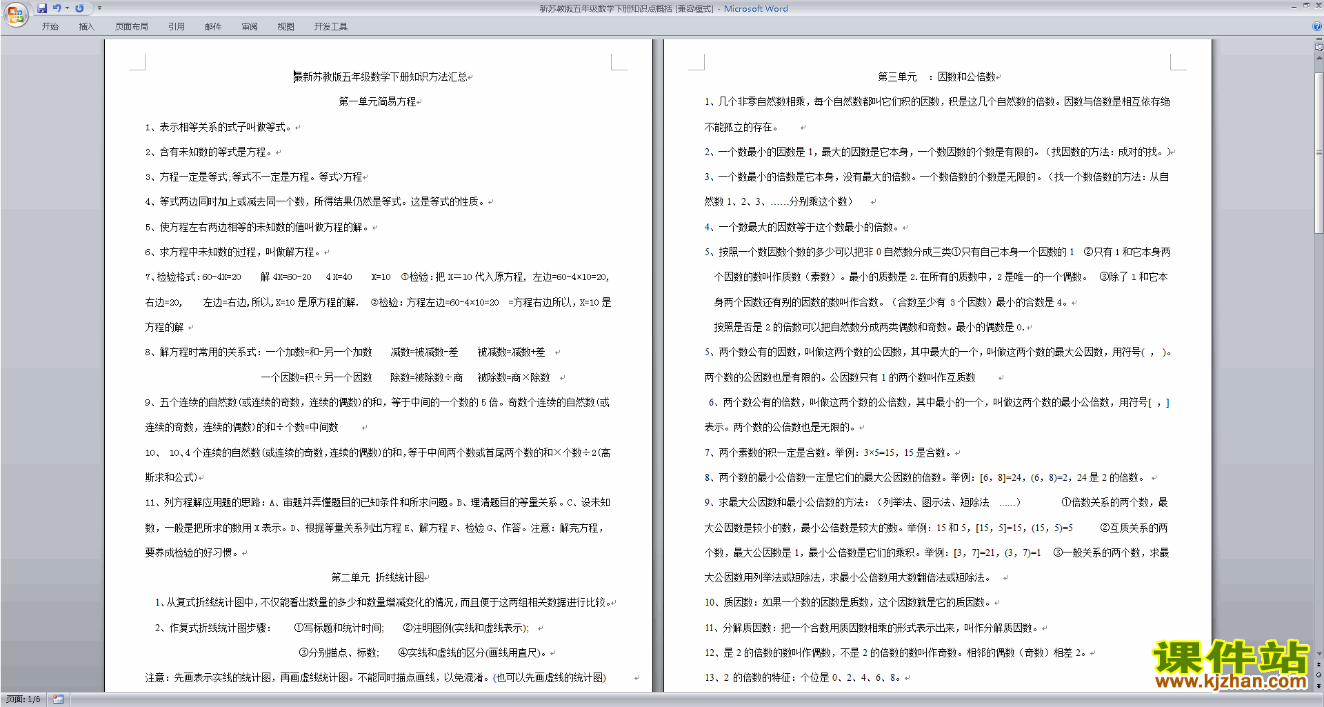 新苏教版五年级下册数学第一单元:简易方程课堂练习试卷下载