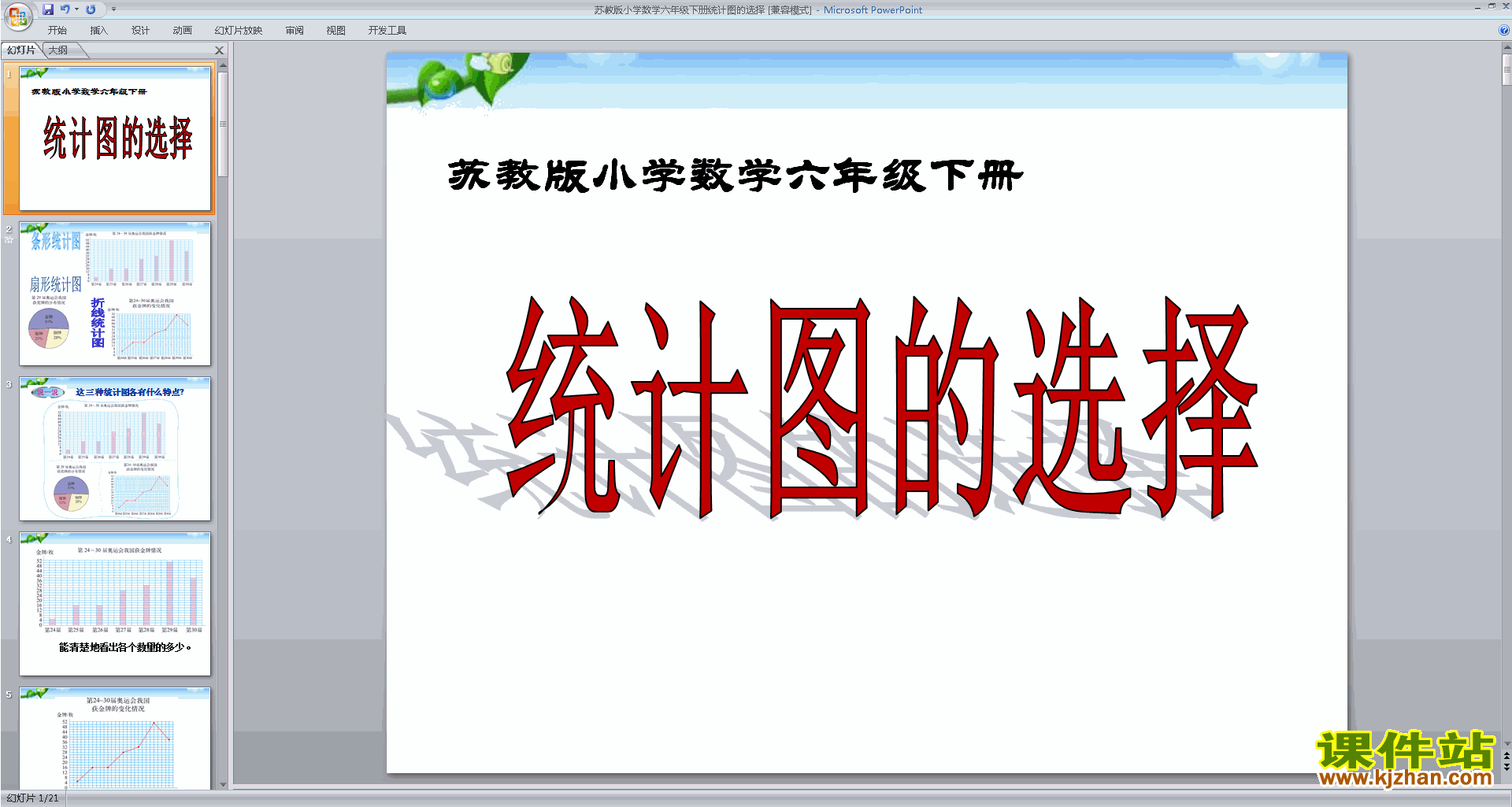 下载统计图的选择ppt课件(六年级下册新苏教版数学)