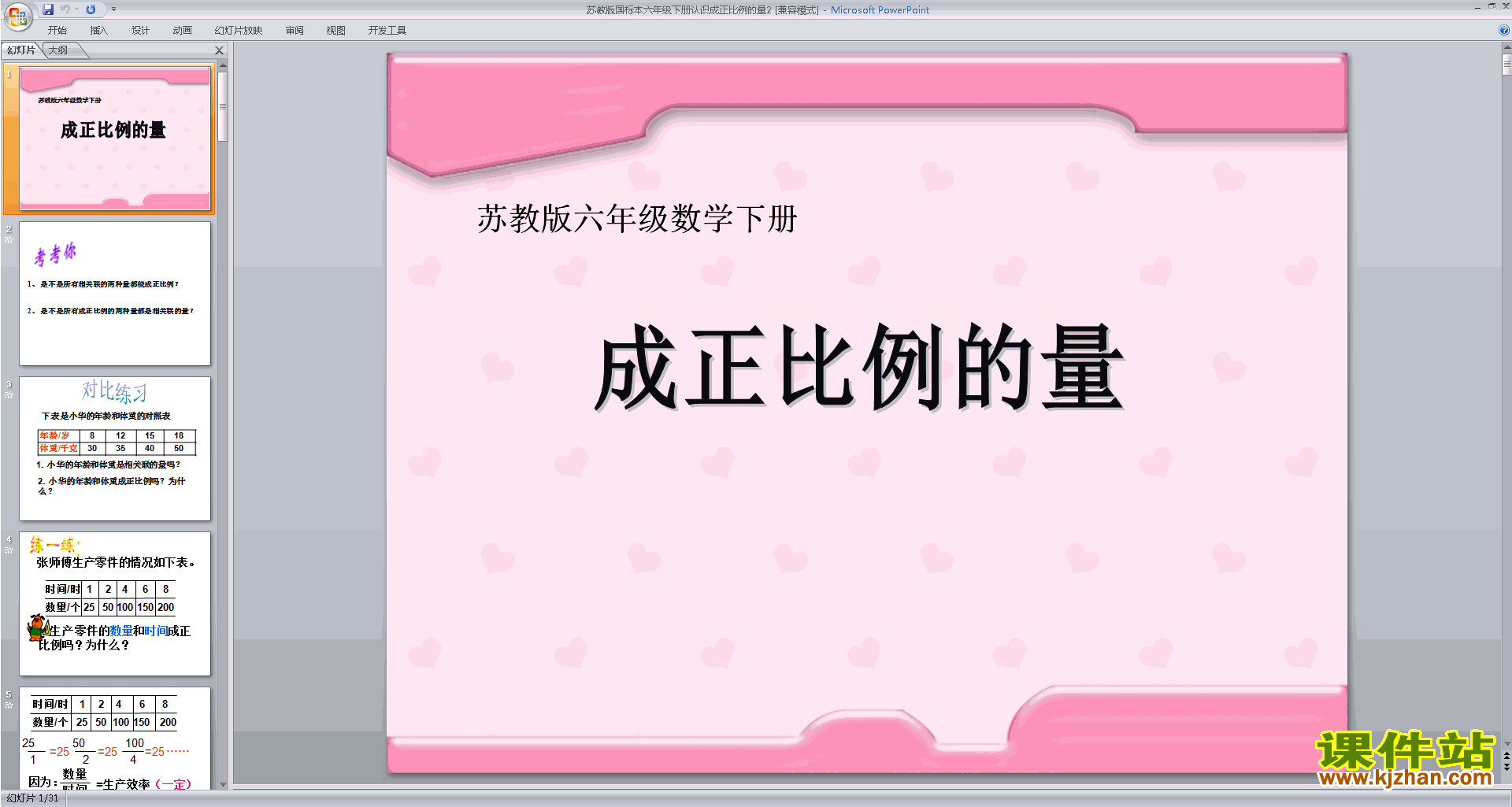 下载认识成正比例的量ppt课件(六年级下册新苏教版数学)