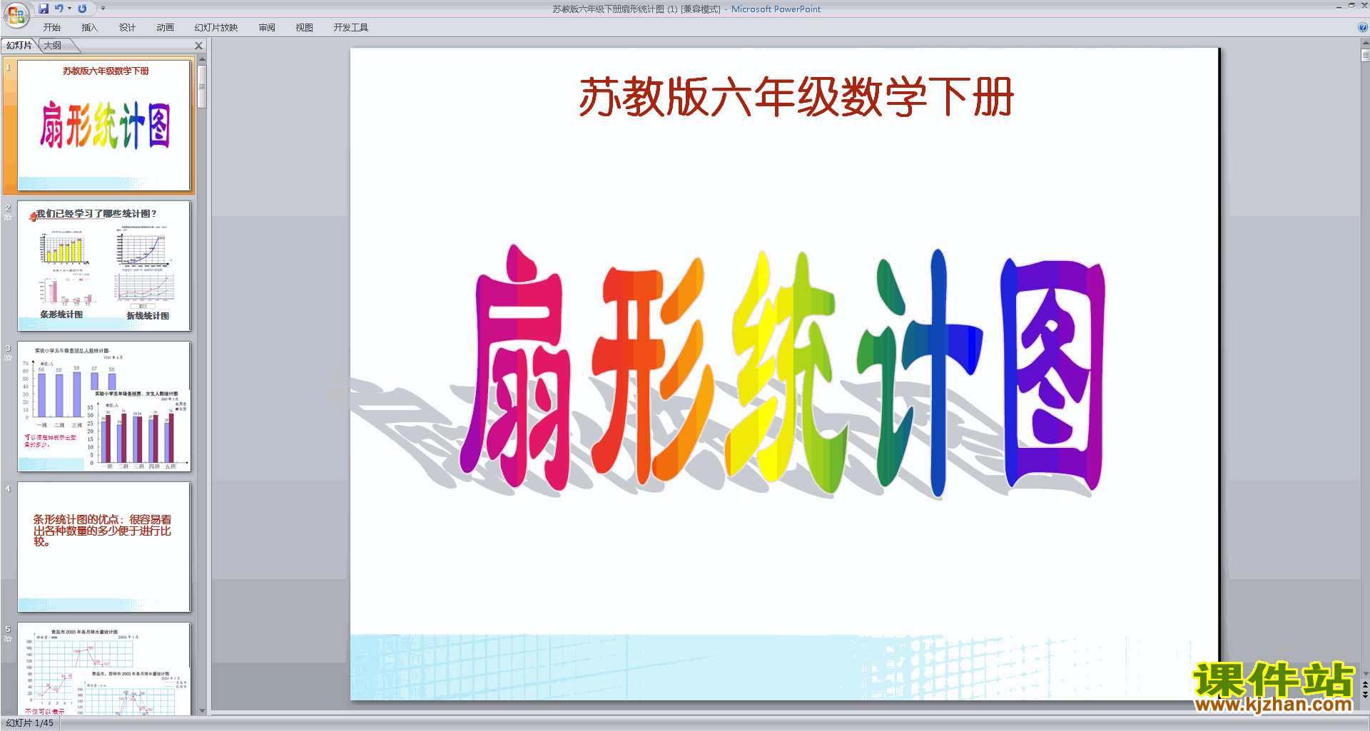六年级下册新苏教版数学扇形统计图ppt课件下载
