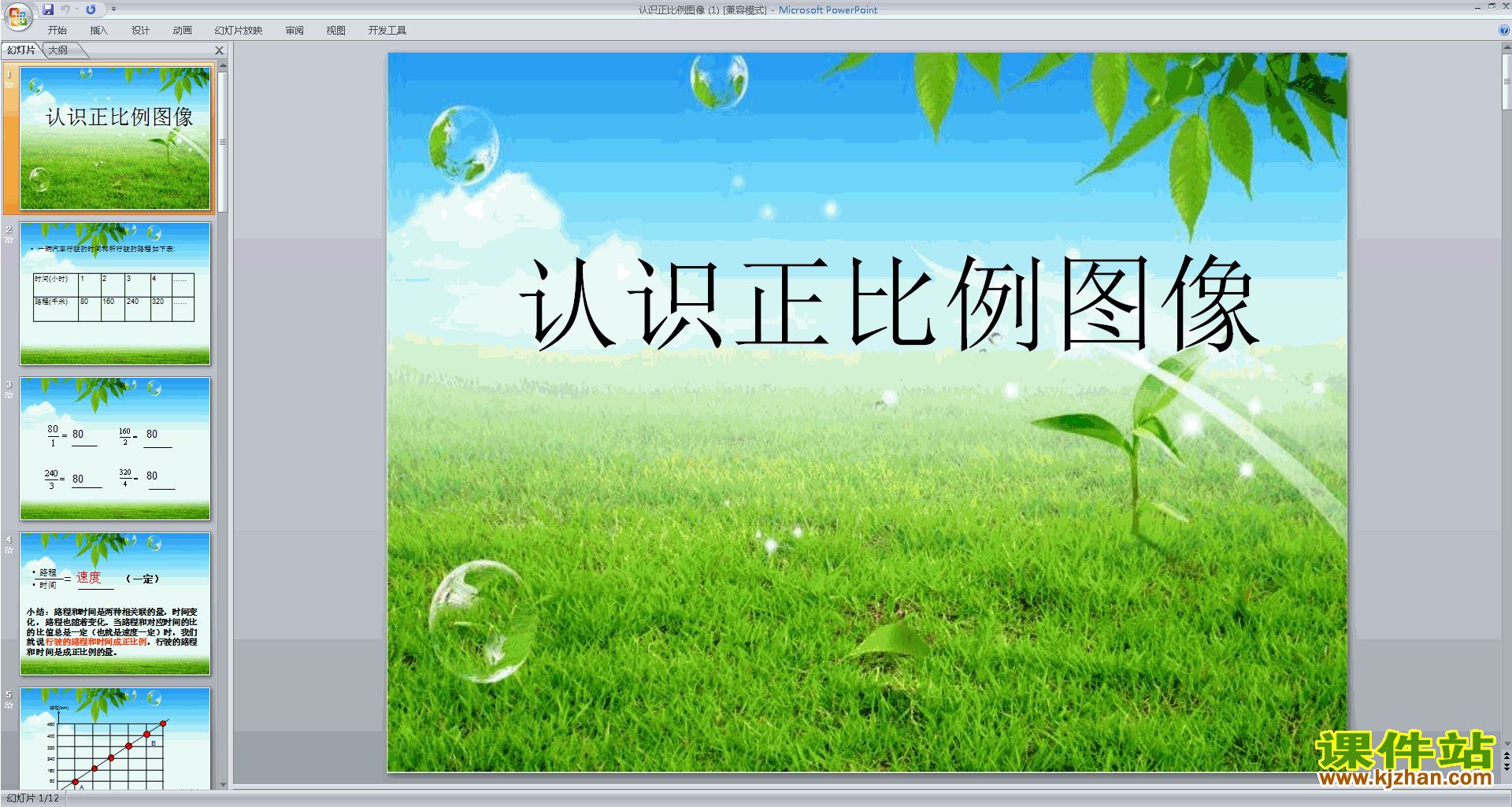 下载原创认识正比例图像ppt课件(六下新苏教版数学）