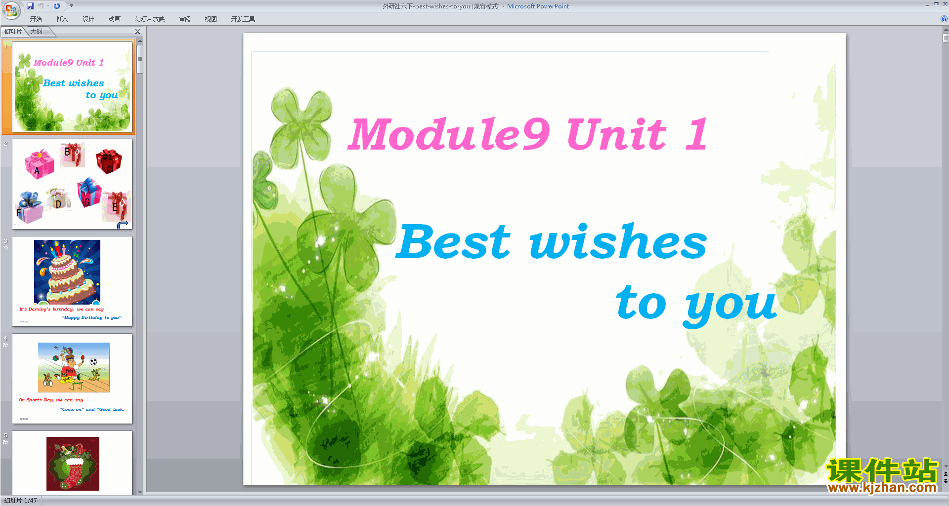 Module9 Unit1 Best wishes to youppt课件(六下外研版英语)