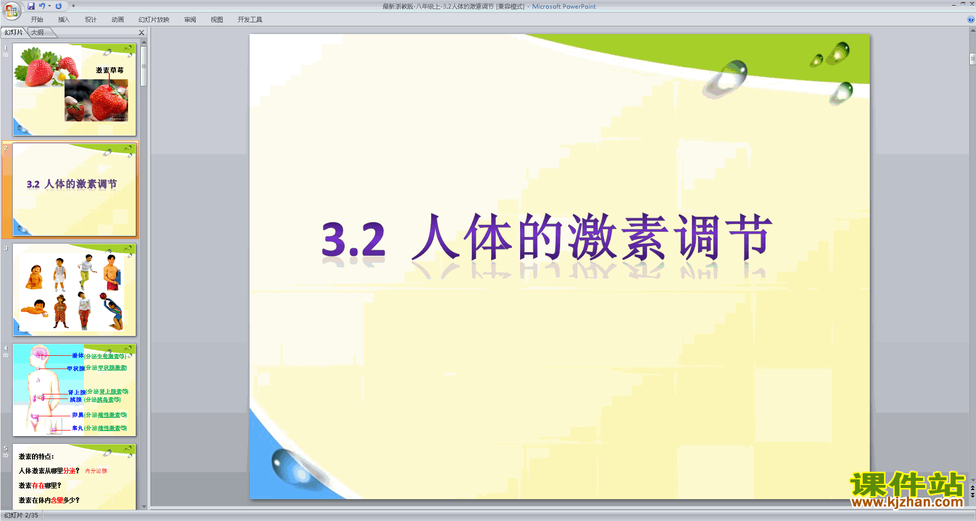 下载浙教版八年级上册科学3.2人体的激素调节课件ppt