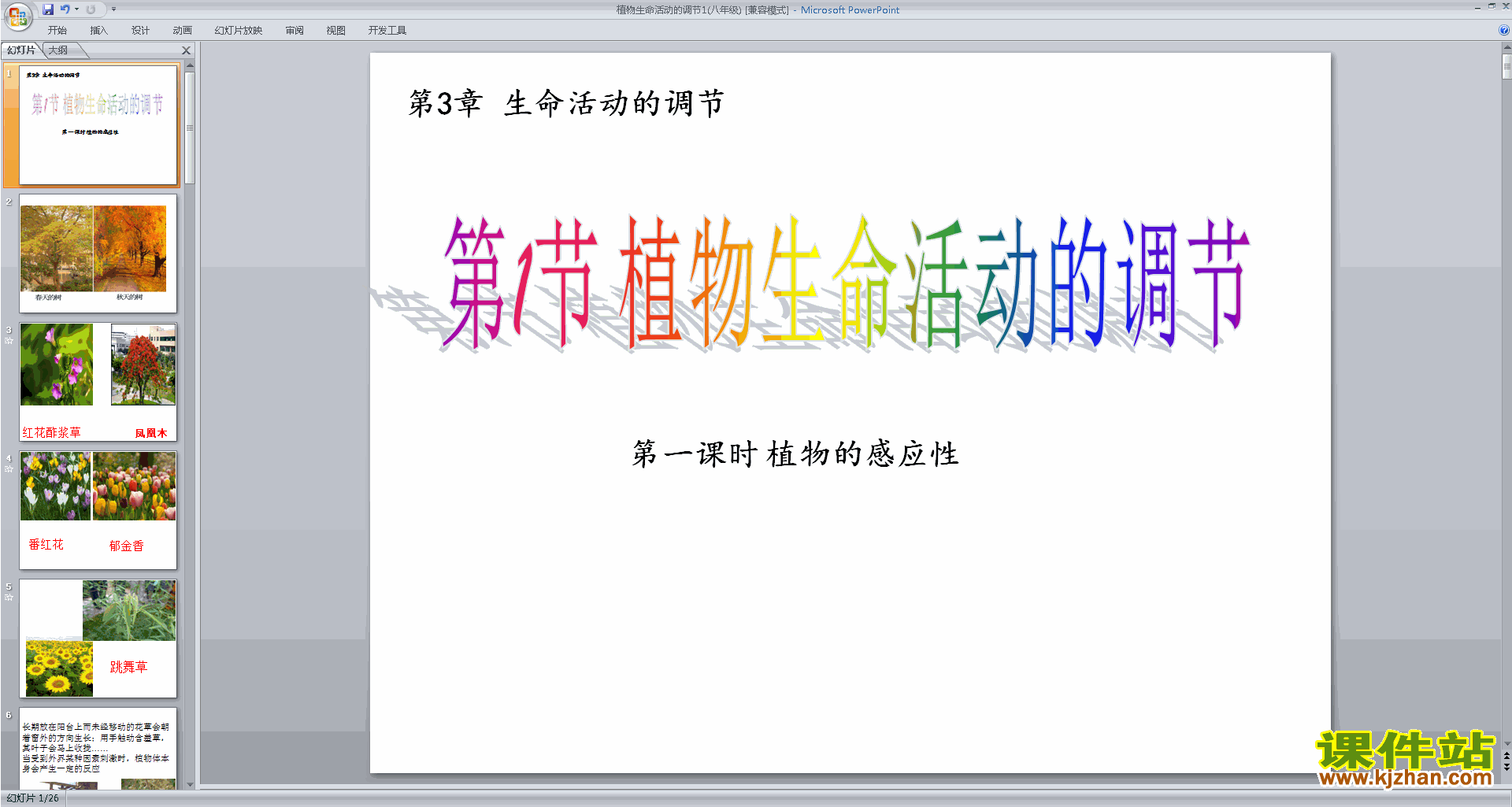 下载浙教版八上科学3.1植物生命活动的调节课件ppt