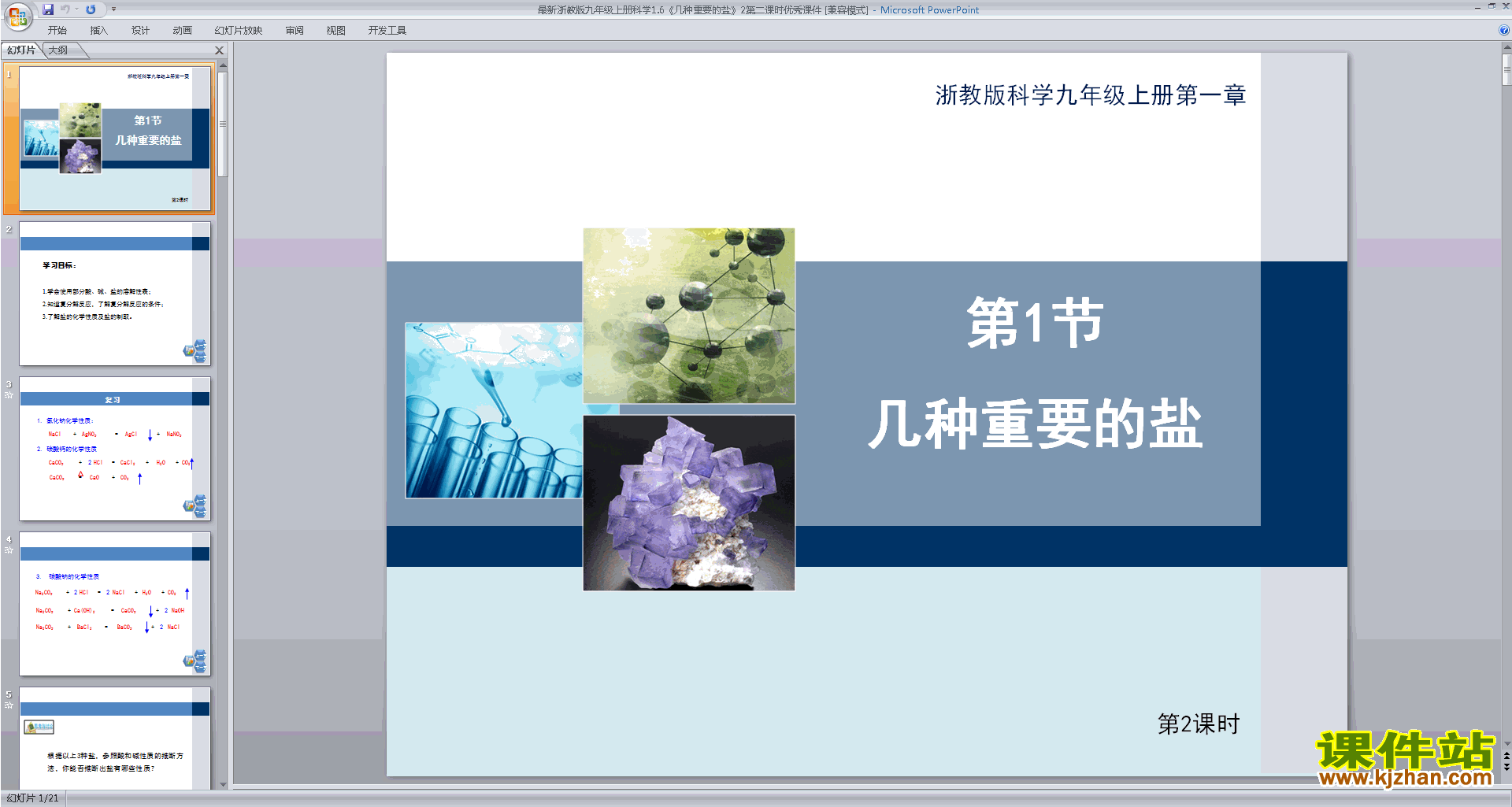 下载1.6几种重要的盐ppt课件(新浙教版九年级上册科学)