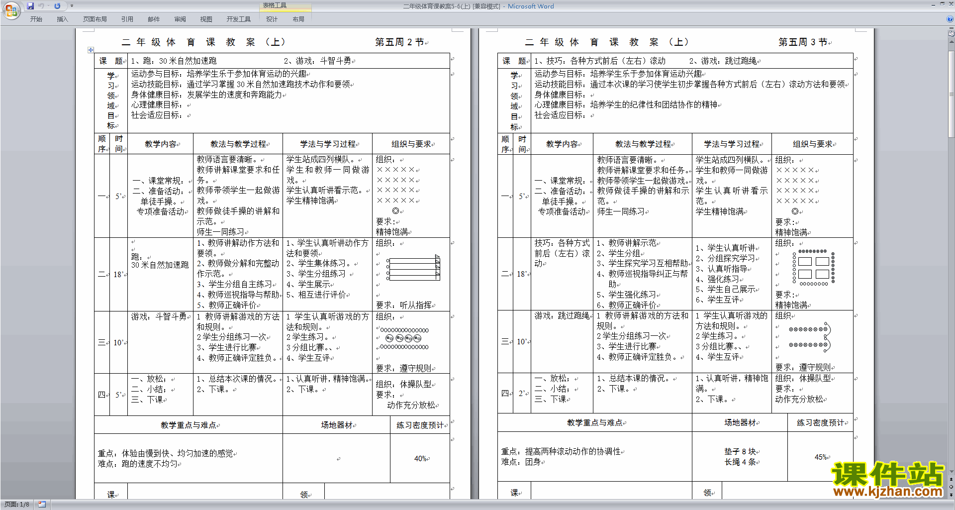 下载二年级体育课教案(上册)