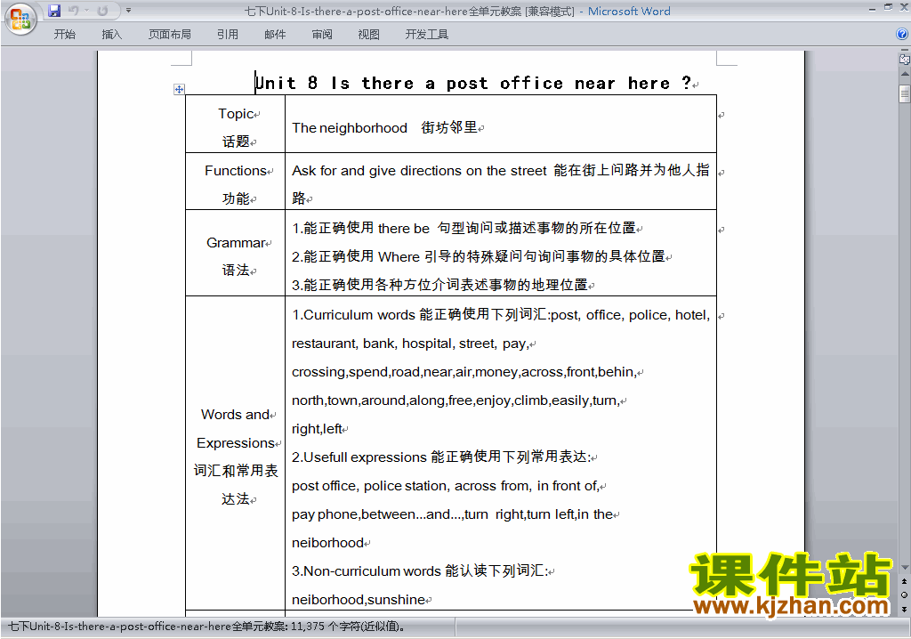 Unit8 Is there a post office near here教学设计教案下载23