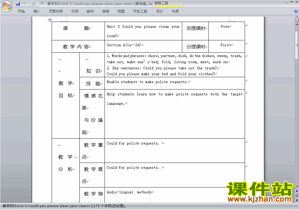 八下英语Unit3 Could you please room your room教案下载22