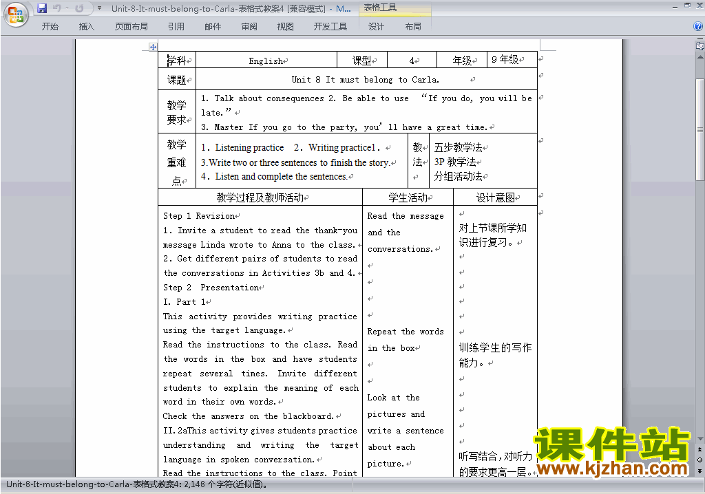 Unit8 It must belong to Carla教学设计教案下载19