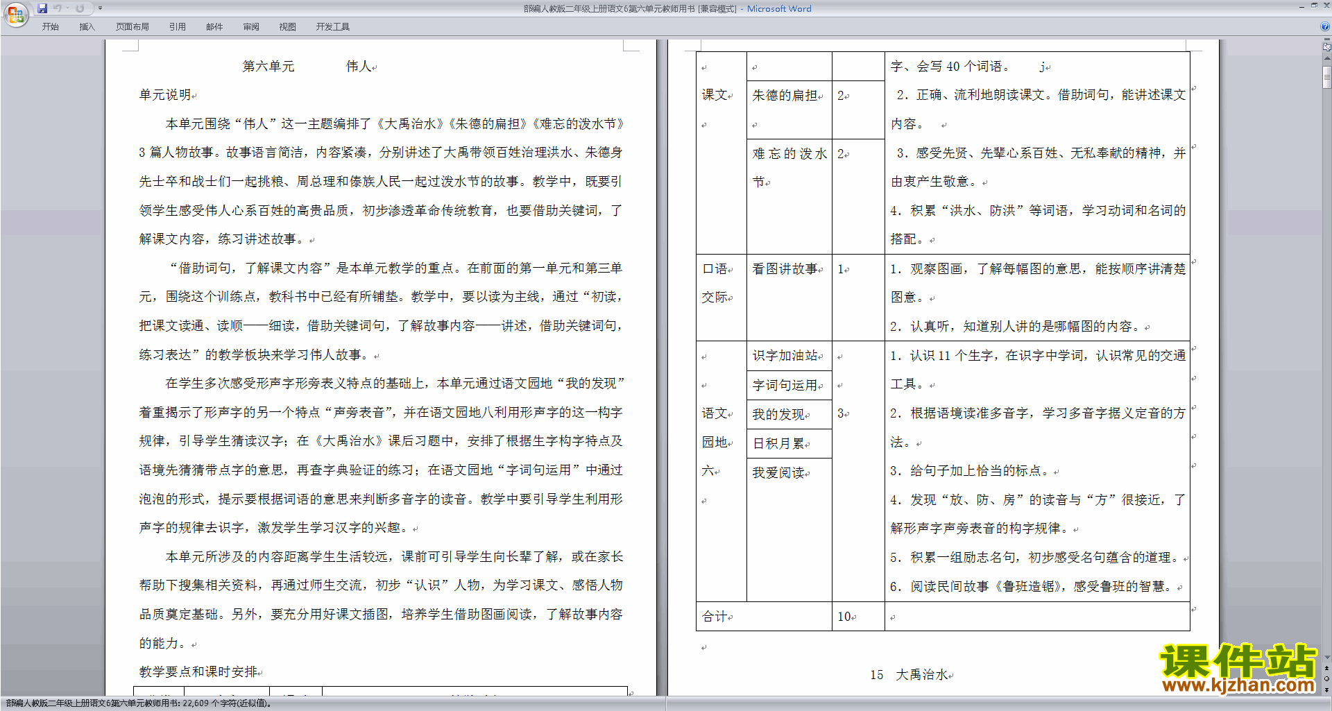 下载部编人教版二年级上册语文第六单元教师用书