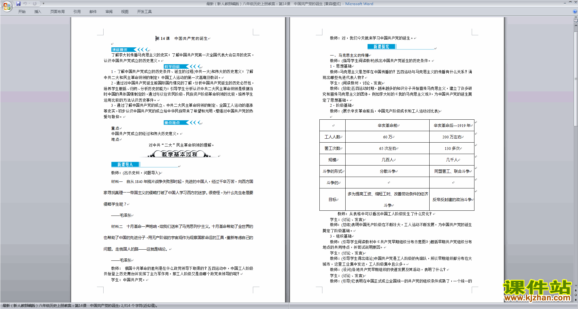 下载中国共产党诞生教案教学设计(部编本八年级上册历史)
