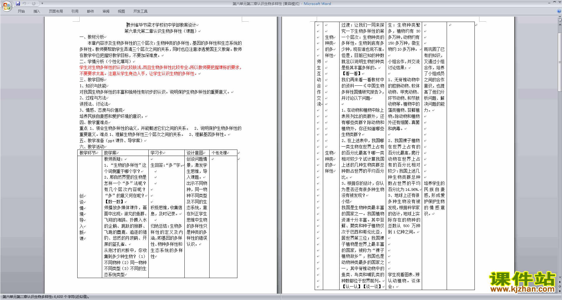 第二章:认识生物的多样性教案教学设计下载