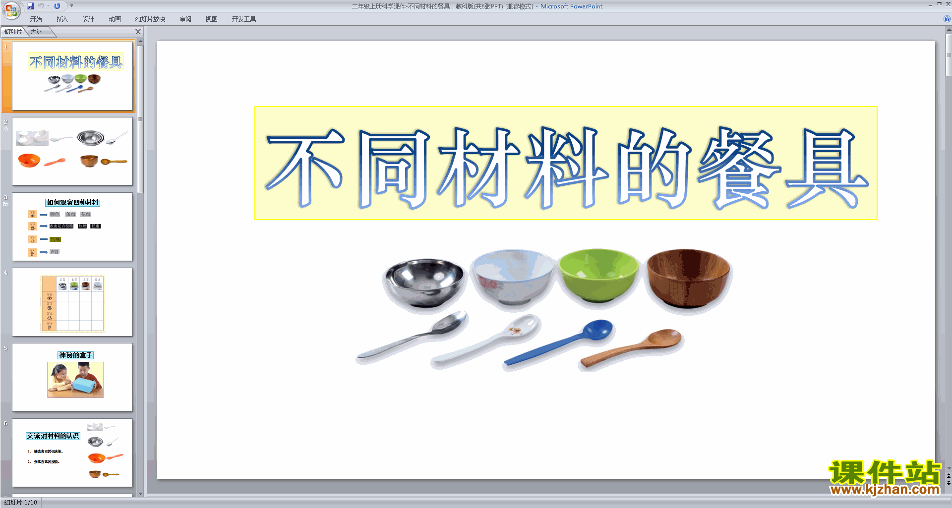 下载教科版二年级上册科学公开课2.2不同材料的餐具ppt课件