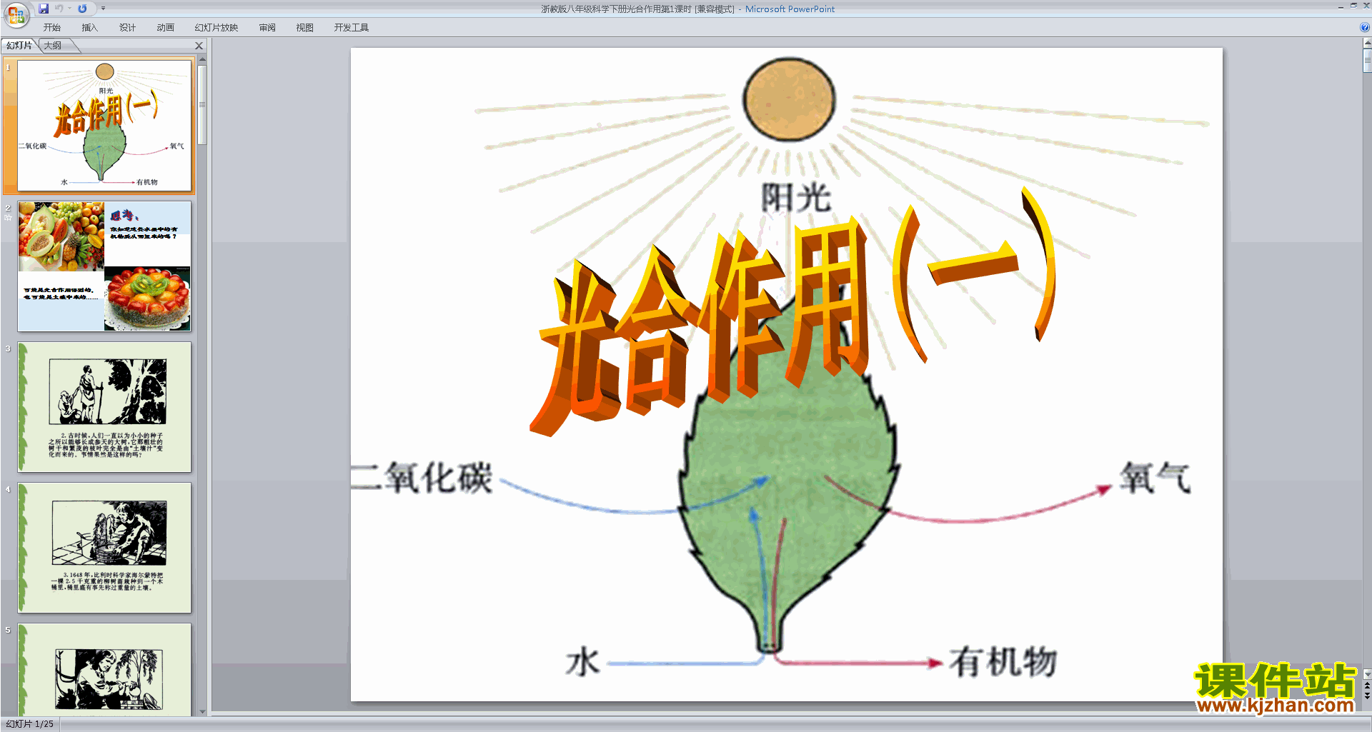 下载新浙教版八年级下册科学3.6光合作用课件ppt