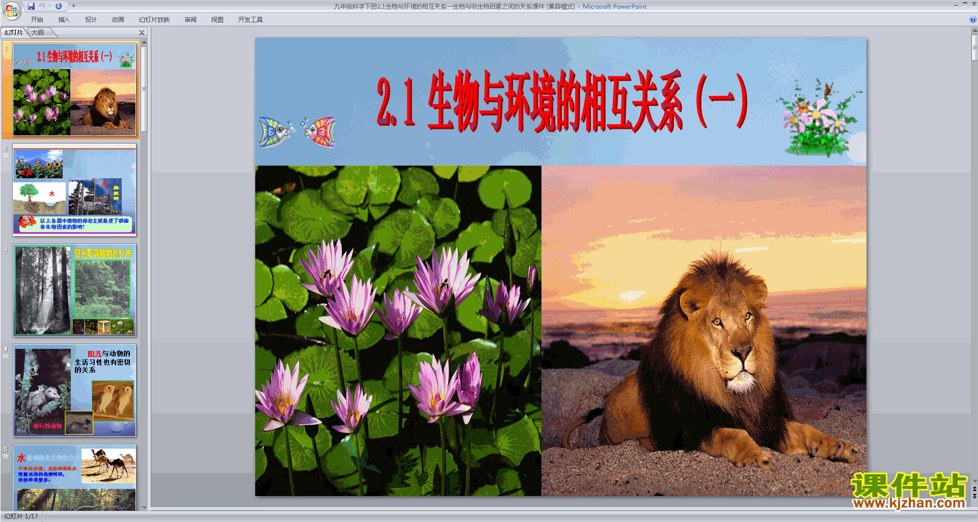 下载新浙教版九下科学2.1生物与环境的相互关系ppt课件